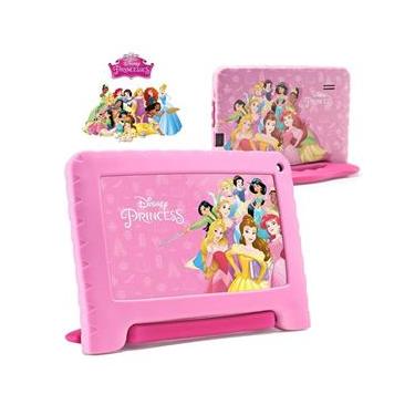 Imagem de Tablet Infantil Princesa Disney Multilaser NB372 Rosa Kids Capa Silicone 32GB Para Criança Youtube