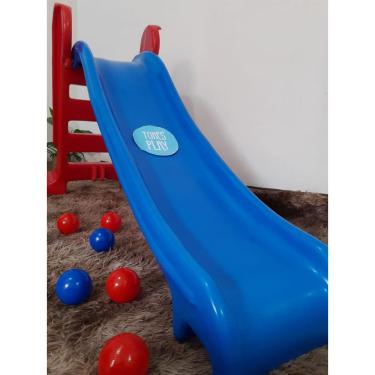 Imagem de Escorregador Infantil Médio Comfort Rampa Azul Escada Vermelha