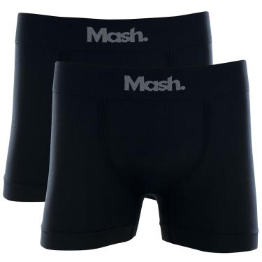 Imagem de Kit Cueca Mash Boxer Micro Sem Costura 2 Peças - Preto/Preto 