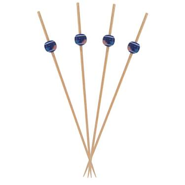 Imagem de Espetinho Palito 12cm com 100 unidades Bolinha Azul Petisco Decorar Pratos Petiscos Buffet