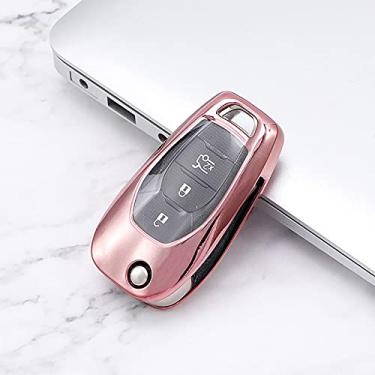 Imagem de Venus-David TPU Car Key Case Protection Key Bag, apto para Chevrolet Aveo Cruze 2014 2015 2016 2017 2018 2019 2020, rosa