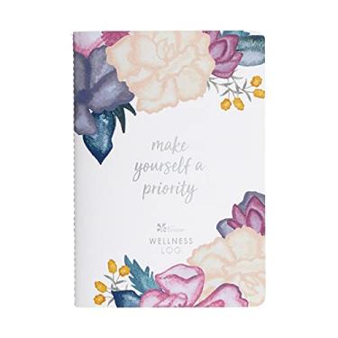 Imagem de Erin Condren Agenda de registro de bem-estar de 6 meses, edição 5 - buquê de aquarela, registros semanais para treino, sono, ingestão de água e rastreador de objetivos alimentares, planejador portátil