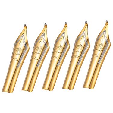 Imagem de 5 pontas dobradas de aço inoxidável #6 ponta Fude banhada a ouro para canetas-tinteiro Jinhao 450, 750, 159, 100 e Double Dragon
