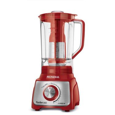 Imagem de Liquidificador Mondial Turbo Inox L-1100 BI 12 velocidades 1100 W 3 litros com filtro - Vermelho