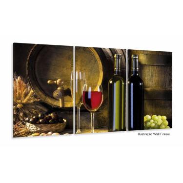 Imagem de Quadro Decorativo Vinho Torneira Barril 3 Peças 120x60 em te