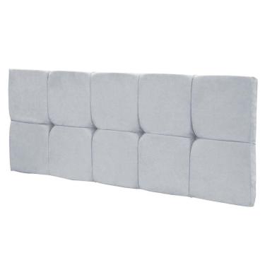 Imagem de Cabeceira Painel Nina Cama Box Solteiro 90cm Suede Cinza