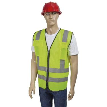 Imagem de Colete Refletivo G Amarelo Fluorescente Com Zíper Worker