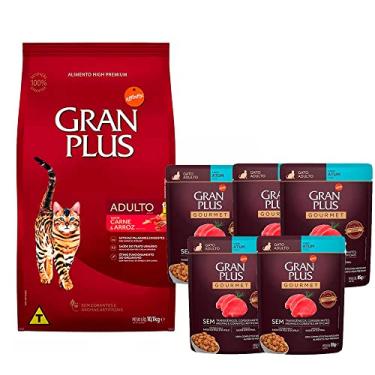 Imagem de Ração Gran Plus Gatos Adultos Carne E Arroz - 10,1Kg + Sachê