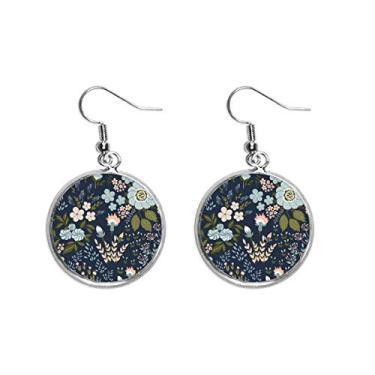 Imagem de Brinco de prata com pingente de flor selvagem para planta da orelha, joia feminina