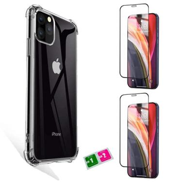 Imagem de Capinha Case Anti Impacto e 2X Película Vidro 9D Compatível iPhone 11 Pro