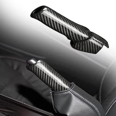 Imagem de FINMOKAL Apto Para Nissan Gtr R35 2009-2016 Fibra De Carbono Seco Alça De Freio Acabamento Da Tampa Do Freio De Mão Preto, Fibra De Carbono