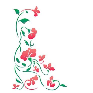 Imagem de Stencil de Acetato para Pintura OPA 20X25 2262 Cantoneira Flor II