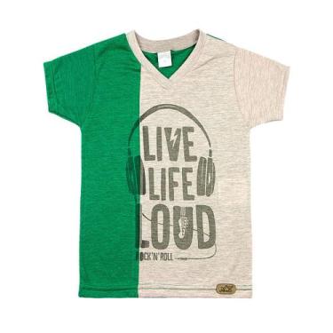Imagem de Camiseta Infantil Malha Deep Mescla Live Life Loud - Verde - Ano Zero