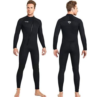 Imagem de Roupa de Mergulho 3mm Neoprene Masculina roupa termica masculina Adequado para Mergulho Natação Surf (XG, Preto-01)