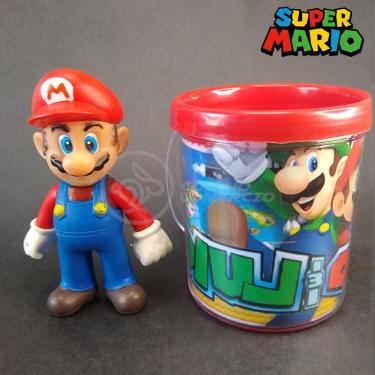 Imagem de Kit Boneco Colecionável Mario Articulado 12Cm + Caneca 350Ml