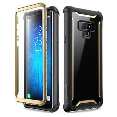 Imagem de i-Blason Ares Capa projetada para Galaxy Note 9, capa amortecedora transparente resistente de corpo inteiro com protetor de tela integrado para Galaxy Note 9 versão 2018, preto/dourado