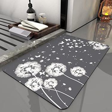 Imagem de SHENGANG Tapete de Banho Tapete de Banheiro Antiderrapante de Secagem Rápida Banheira Área Lateral Tapetes Diatomita Capacho de Casa Tapete de Cozinha, 9,50x70cm