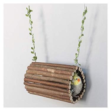 Imagem de KIZQYN Gaiolas de pássaros nova casa casa de passarinho, brinquedos de pássaros, suprimentos de brinquedos de papagaio, anel de balanço gaiola de pássaro gaiola de voo