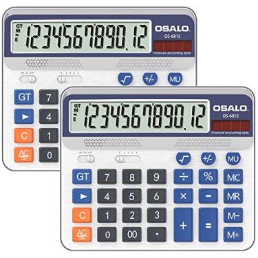 Imagem de Pendancy Botão de exibição LCD grande, calculadora de mesa de 12 dígitos (6815-2 peças)