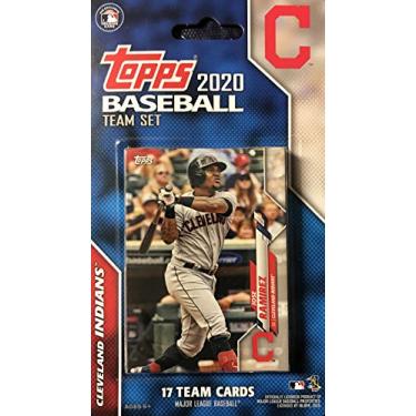 Imagem de Cleveland Indians 2020 Topps Conjunto de equipe com 17 cartas seladas de fábrica com Jake Bauers, Carlos Santana e Francisco Lindor Plus