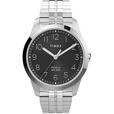 Imagem de Timex Relógio Masculino Main Street Quartzo Pulseira de Aço Inoxidável, Prata, 18 Casual (Modelo: TW2V04400)