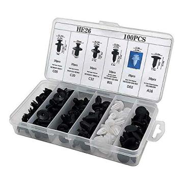 Imagem de Clipes de plástico universais para carro painel de fixação de rebite empurrar para-lama prendedores de plástico para carro 100 peças corpo do carro parafuso misto rebite fixadores de pino