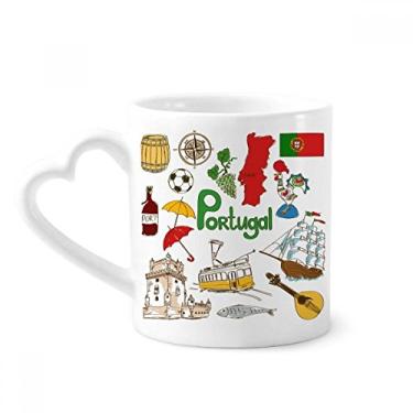 Imagem de Caneca Bandeira nacional de Portugal Landscap Animals Caneca de café cerâmica copo de coração de vidro