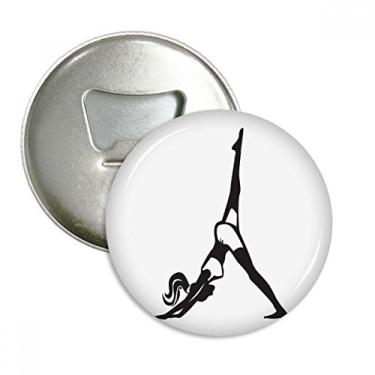 Imagem de Leg Motion Yoga Girl Keep Healthy Sports Abridor de garrafas ímã de geladeira emblema multifuncional