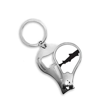 Imagem de Cortador de unhas simplificado Shark Fierce Outline abridor de chaveiro tesoura