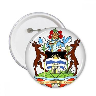 Imagem de Emblema de São João Antígua e Barbuda alfinetes redondos com botão de distintivo acessório decoração 5 peças