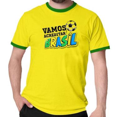 Imagem de Camiseta Vamos Acreditar Brasil Verde E Amarelo Copa Camisa - Mago Das