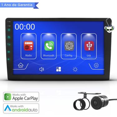 Imagem de Kit Central Multimidia Mp5 9 Polegadas Com Apple Carplay e Android Auto Bluetooth Espelhamento Via Cabo Usb Slim