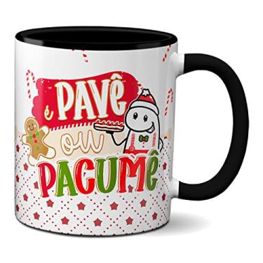 Imagem de Caneca Flork de Natal Frase Engraçada Pavê ou Pacumê (Preta)