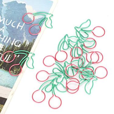 Imagem de Clipes de papel em forma de fruta, clipes de papel de 2 cores, ampla gama prática de aplicações 20 unidades para classificação de arquivo de marcadores