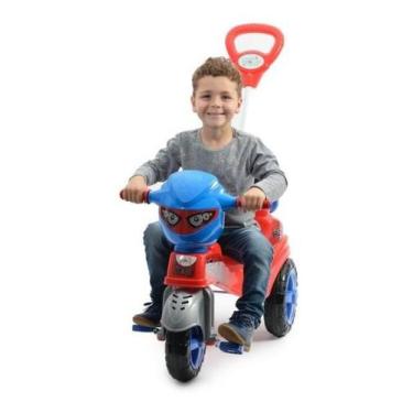 Triciclo Baby City Moto Infantil Menino Com Pedal Empurrador em Promoção na  Americanas