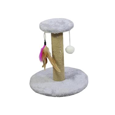 Imagem de ＫＬＫＣＭＳ Arranhador para gatos Gatinhos Arranhador para gatos Proteja sua mobília Escalada Presente para gatos Kitty Arranhador para gatos Gatinhos Suprimentos, Cinza Redondo