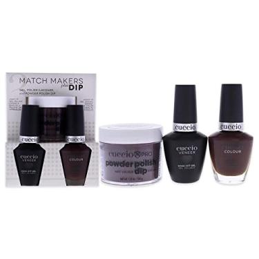 Imagem de Match Makers Plus Dip – Be Current by Cuccio para mulheres – 3 peças de sistema de polimento em pó profissional de 45 g, gel de imersão folheado de 12 g, esmalte colorido de 12 g