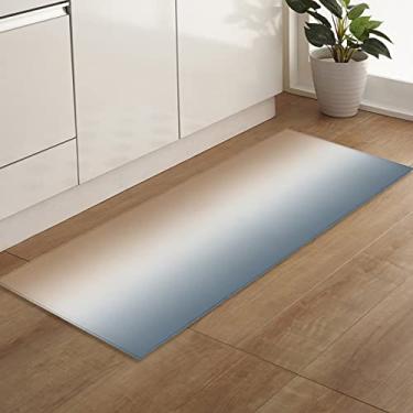 Imagem de Tapete de corredor, tapete de porta de corredor marrom gradiente cinza ombre antiderrapante tapete de porta de perfil baixo para entrada cozinha lavanderia quarto 45,7 x 47,5 cm