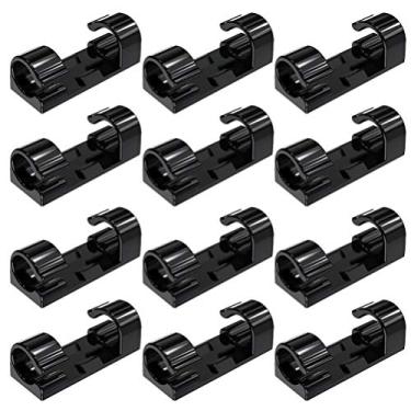 Imagem de OSALADI 40 clipes de cabo de silicone, clipes de cabos, organizador de cabos, clipes de gerenciamento de fios, braçadeiras, suporte de cabo, gravador, fiação, fivela, gerenciamento de cabo, preto