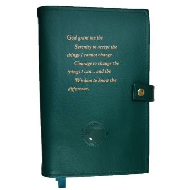 Imagem de Culver Enterprises Capa para livro com estampa gigante dupla de alcólicos anônimos AA grande livro e 12 passos e 12 tradições porta-moedas verde