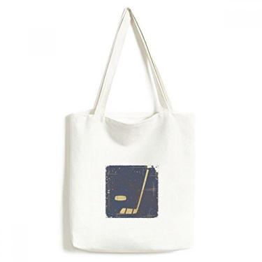 Imagem de Bolsa sacola de lona com estampa azul e ilustração esportiva de golfe