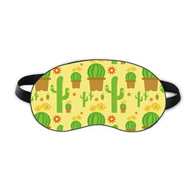 Imagem de Cactus em vaso com estampa de suculentas de plantas para dormir, máscara para olhos macia para noite