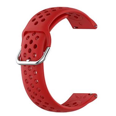 Imagem de Pulseira Sport Moderna 22mm compatível com Samsung Galaxy Watch 3 45mm - Galaxy Watch 46mm - Gear S3 Frontier - Amazfit GTR 47mm - Amazfit GTR 2 - Marca LTIMPORTS (Vermelho)