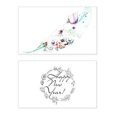 Imagem de Leaf Fire Balloon Hat Camera Watercolor Painting New Year Festival Greeting Card Bless Message Gift