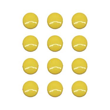 Imagem de Imãs Enfeite de Geladeira e Painel - Botão Amarelo 12 Unidades