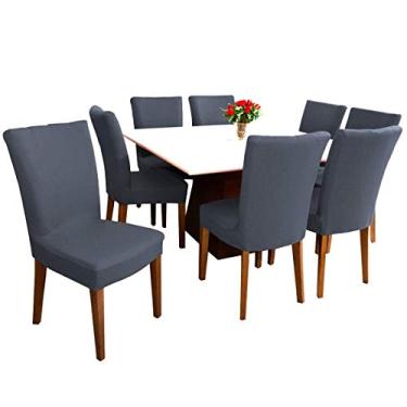 Imagem de Capa Para Cadeira Malha Lavável Com Kits de 4, 6 e 8 Unidades (4, Cinza)