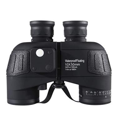 Imagem de Binóculos 10x50 para longa distância Binóculos compactos para adultos com bússola de telêmetro Binóculos de alto grau BAK4 Prisma à prova d'água à prova de neblina para observação de pássaros