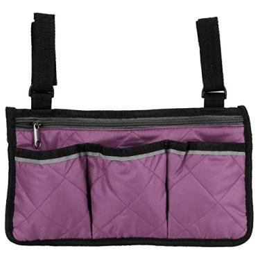 Imagem de Bolsa para cadeira de rodas, acessórios para apoio de braço para cadeira de rodas, bolsa lateral para pendurar cadeira de rodas, bolsa para armazenamento de cadeira de rodas, para idosos, adultos, organizador para apoio de braço (roxo)