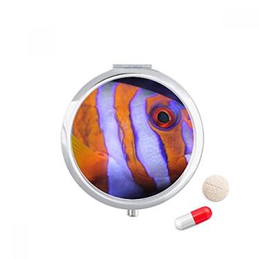 Imagem de Organizador marítimo tropical, peixe, animal, bolsa de comprimidos, caixa de armazenamento de medicamentos, dispensador de espelho para presente