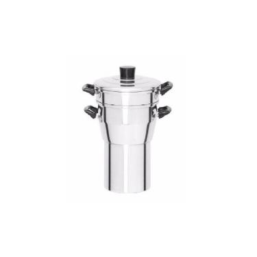 Imagem de Cuscuzeiro de Alumínio 2x1 com Peneira Externa